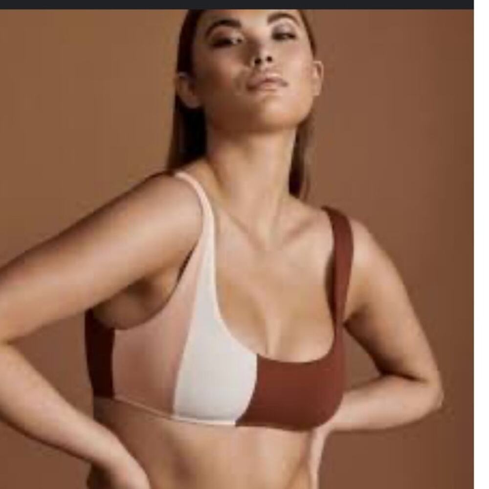 L Space Monica Wise Swimsuit Top Colorblock Ibiza Small
